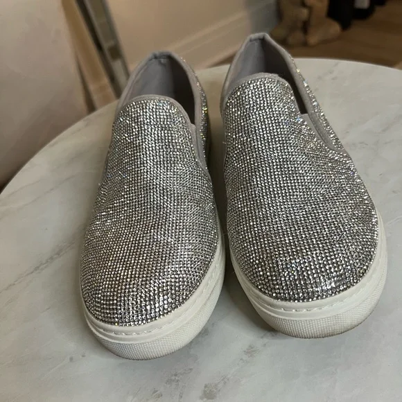 Excellent Condition Steve Madden Rhinestone Slip-On Sneakers - Picture 3 of 8
